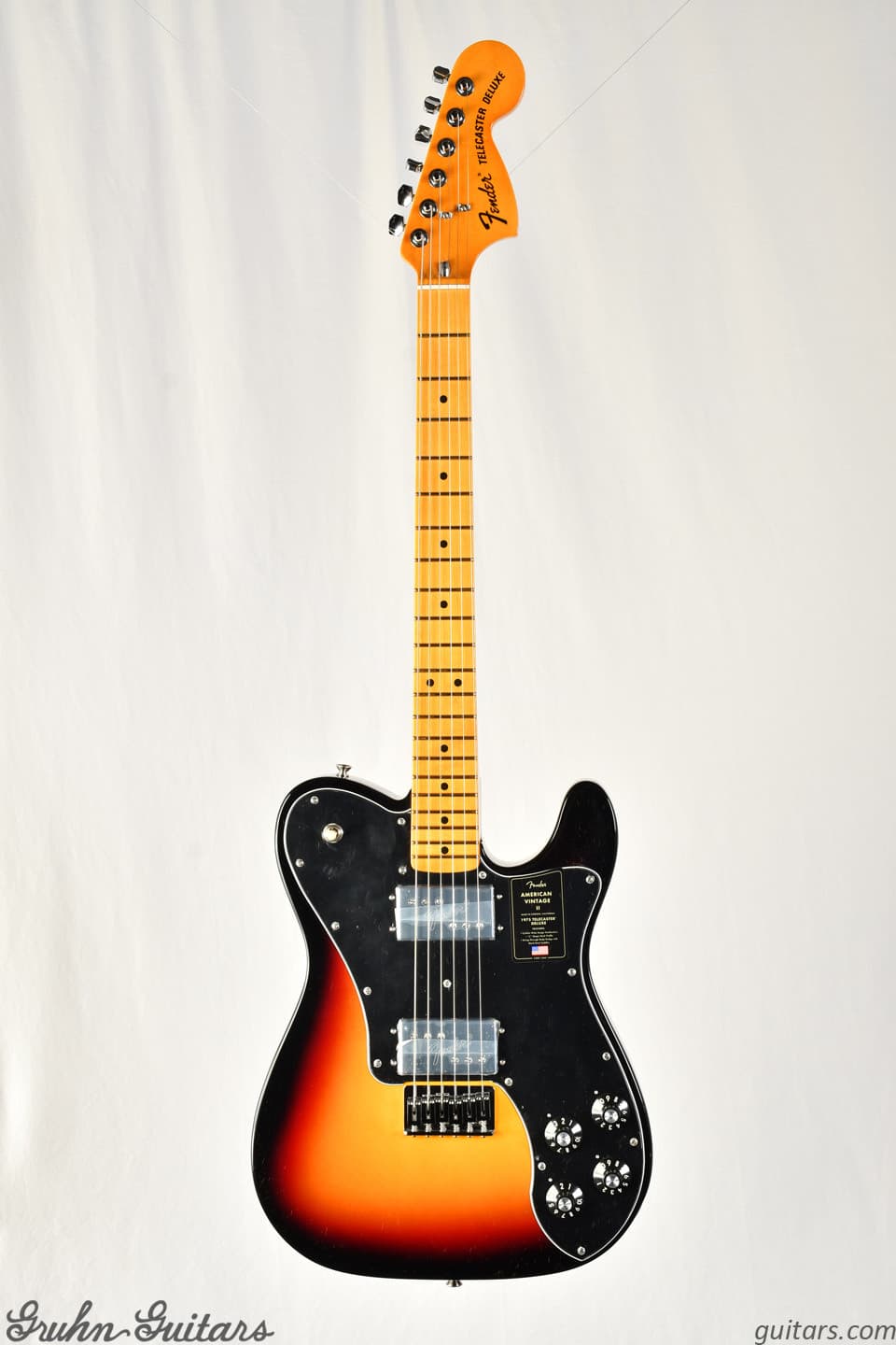 New Fender American Vintage II 1975 Telecaster Deluxe Maple Fingerboard - 3 Color Sunburst