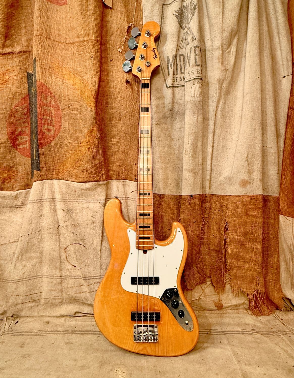 ~1975 R.K. Herby Custom Bass Jazz Bass Copy Natural Maple 1970's