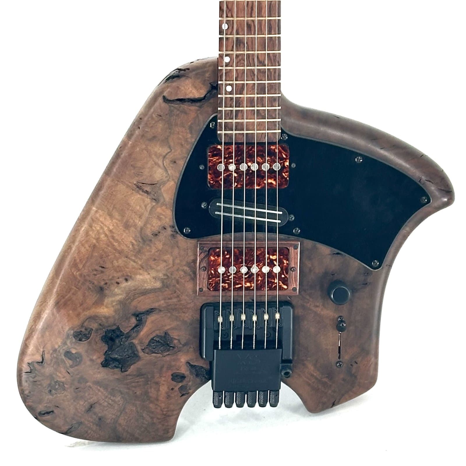 Used Klein Headless Electric Guitar Natural Burled Walnut / Rosewood 2017 w/ Gig Bag