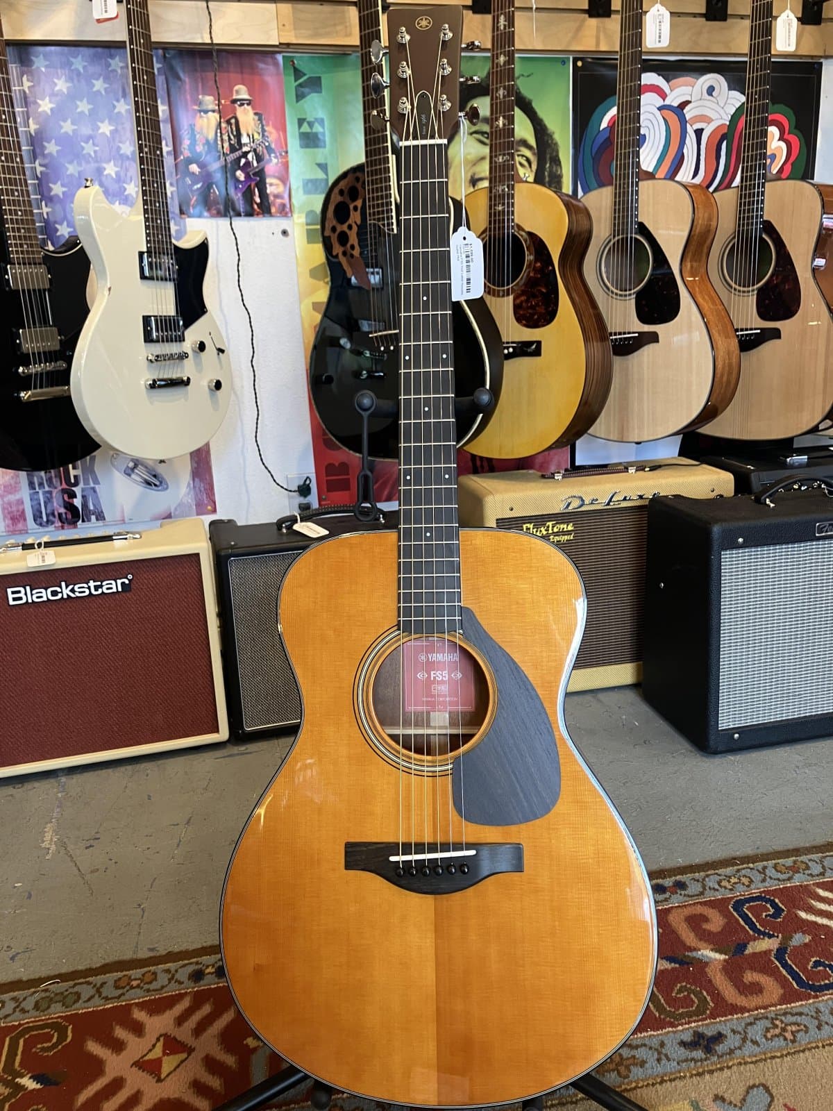 Yamaha FS5 Red Label Acoustic Guitar - Natural Finish - With Hardshell Case