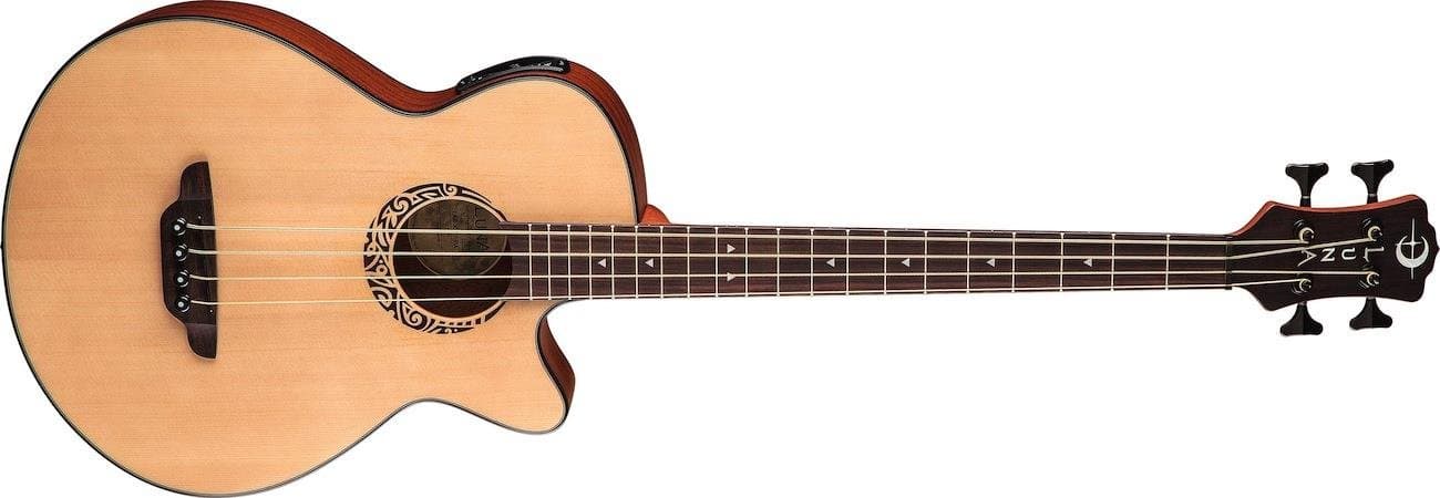 Luna Tribal Short-Scale Acoustic-Electric Bass Guitar - Natural Finish