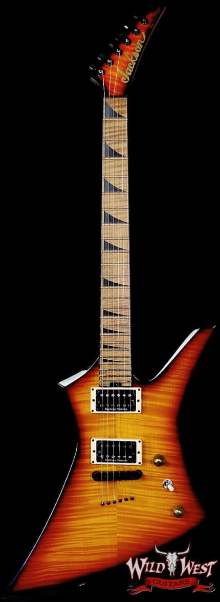 Jackson Custom Shop Kelly Flame Maple Top Ash Body Roasted Maple Neck and Fingerboard TOM Birdge 3-Tone Sunburst 8.20 lbs