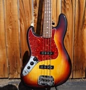 G&L USA Fullerton Deluxe  JB  3-Tone Sunburst/Pine   Left Handed 4-String Electric Bass Guitar