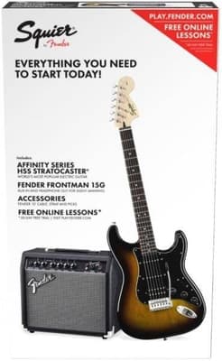 Squier Affinity Series Stratocaster HSS Pack Laurel Fingerboard Brown Sunburst