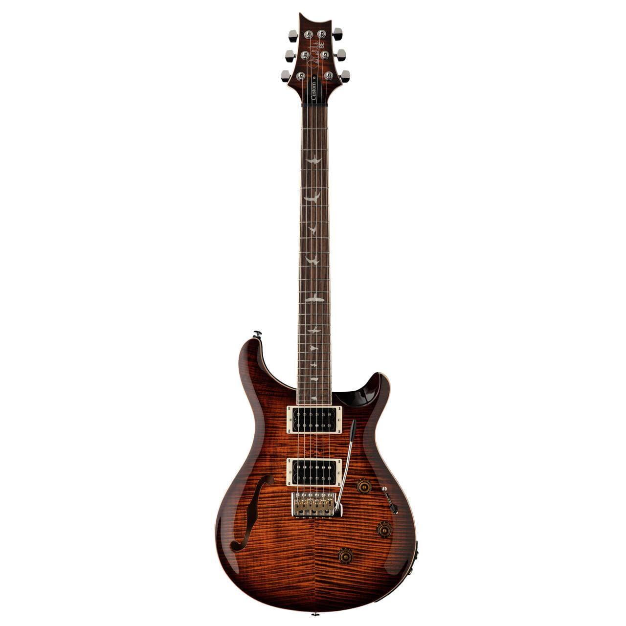 PRS Paul Reed Smith SE Custom 24 Semi-Hollow Piezo, Orange Tiger Smokeburst