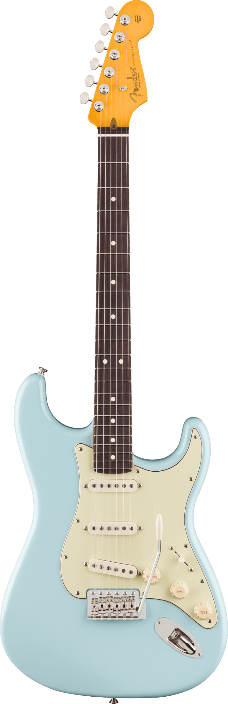 Fender Limited Edition American Professional Classic Stratocaster featuring the Fender Silent System, Rosewood Fingerboard. Daphne Blue