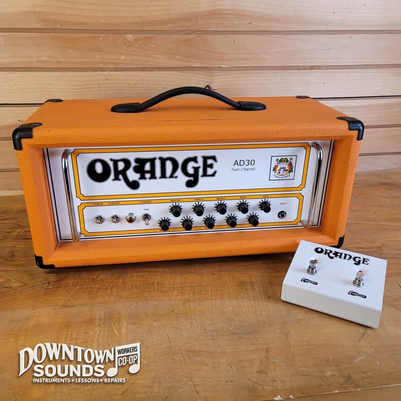 Orange AD30 Dual-Channel 30-Watt British Valve Guitar Head with Orange Two-Button Footswitch
