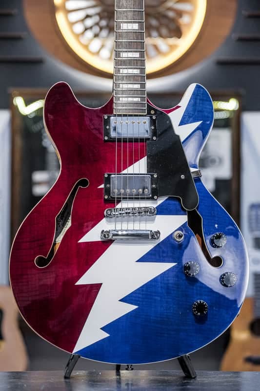 2017 D´Angelico Premier Grateful Dead DC red/white/blue lightning bolt
