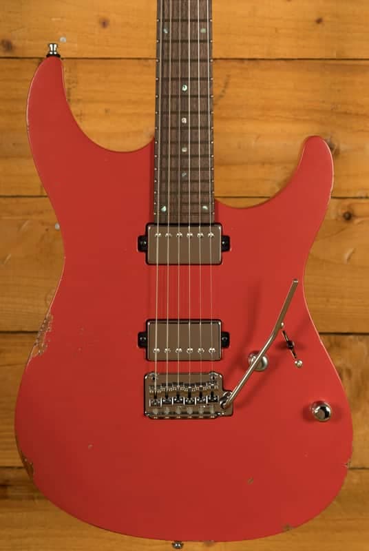 Mayones Aquila Aged V24 S 6 - Rosewood - Monolith Hot Rod Red Aged