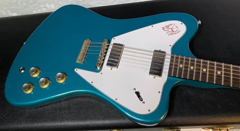 NEW ! Gibson Custom 1965 Non-reverse Firebird V 12-String Electric Guitar - Aqua Mist, VOS - Authorized Dealer - 7.9lbs - G05295