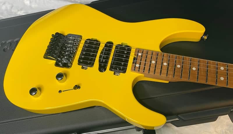 NEW ! Jackson Custom Shop Dinky HSH - Roasted Maple Neck & Fretboard - DK - Graffiti Yellow - Authorized Dealer - 8.1 lbs - G06967