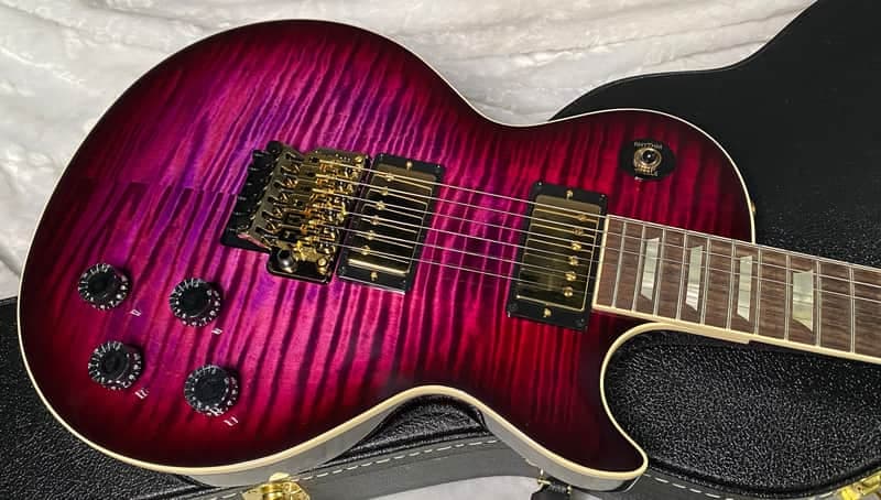 NEW! Gibson Custom Les Paul Axcess Standard Figured Top Floyd Rose Electric Guitar - Greatest Hits II - Authorized Dealer - Tri-Berry Burst - WOW! 8.45lbs - G07676