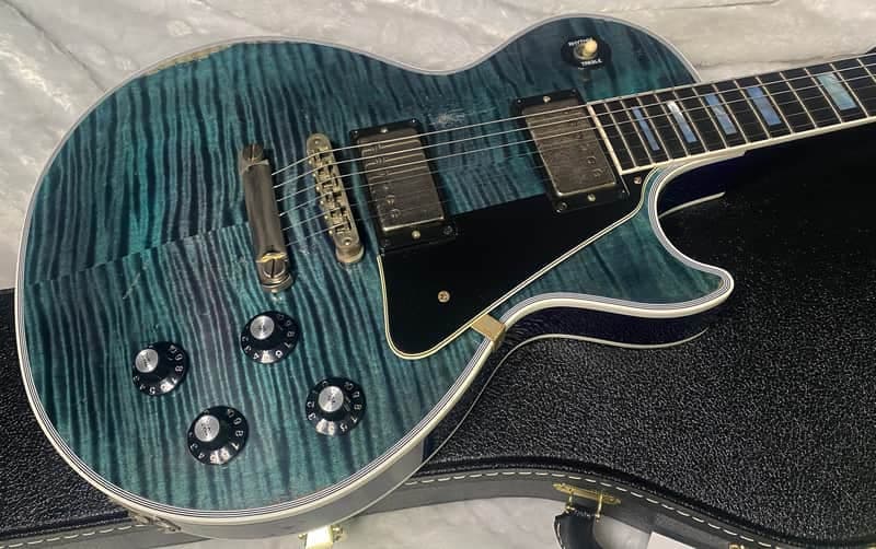 NEW! Gibson Custom Shop Les Paul Custom AAAA Figured Monster Maple Top - Nordic Blue, Heavy Aging - 8.4lbs - G07571