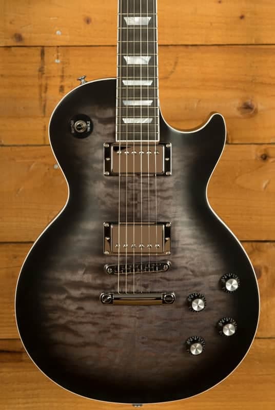 Gibson Mark Morton Les Paul Modern Quilt - Translucent Ebony Burst Satin