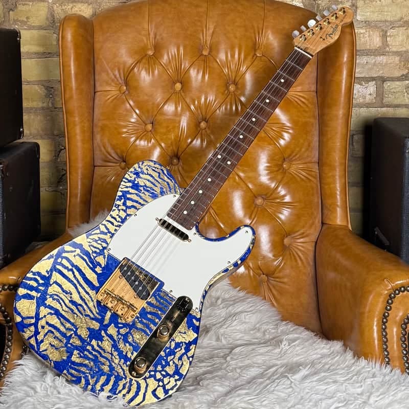 1998 Fender Custom Shop Custom Proto Telecaster 1 Of A Kind Prototype 23k Gold Foil / Blue Penthouse Tele Electric Guitar W/ Case & Documentation!