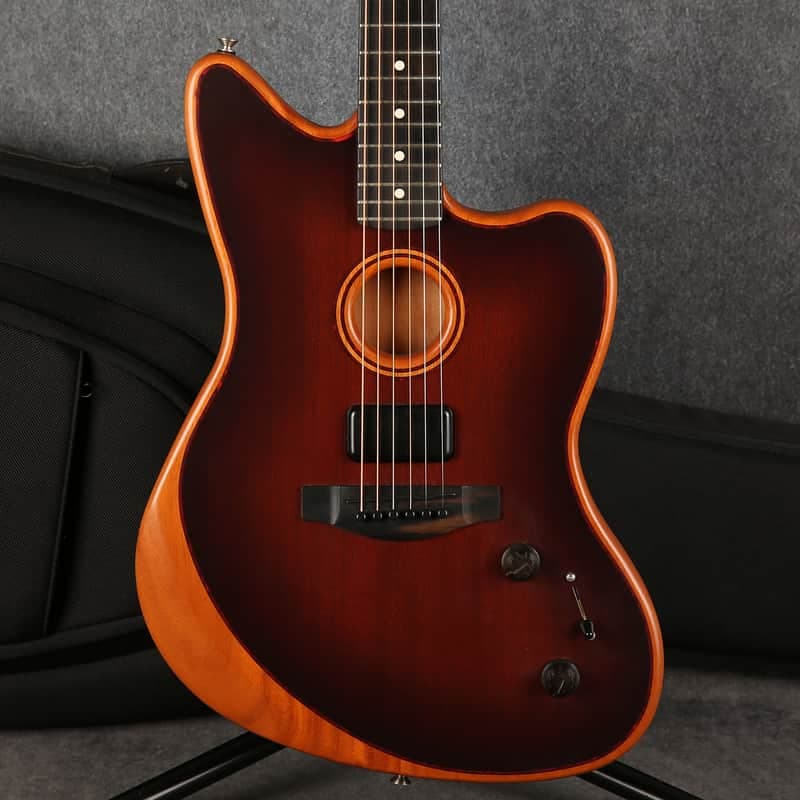 Fender American Acoustasonic Jazzmaster All-Mahognay Bourbon Burst - 2nd Hand