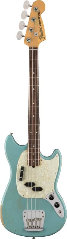 Fender JMJ Road Worn Mustang Bass Faded Daphne Blue Rosewood