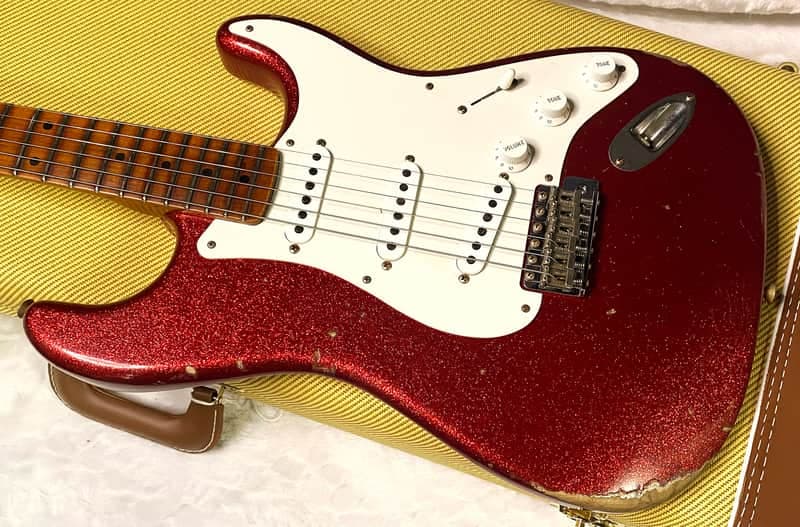 NEW! Fender Custom Shop Limited '50s Dual-Mag II Stratocaster - Aged Red Sparkle - Relic - 7.5lbs - Authorized Dealer - G07632