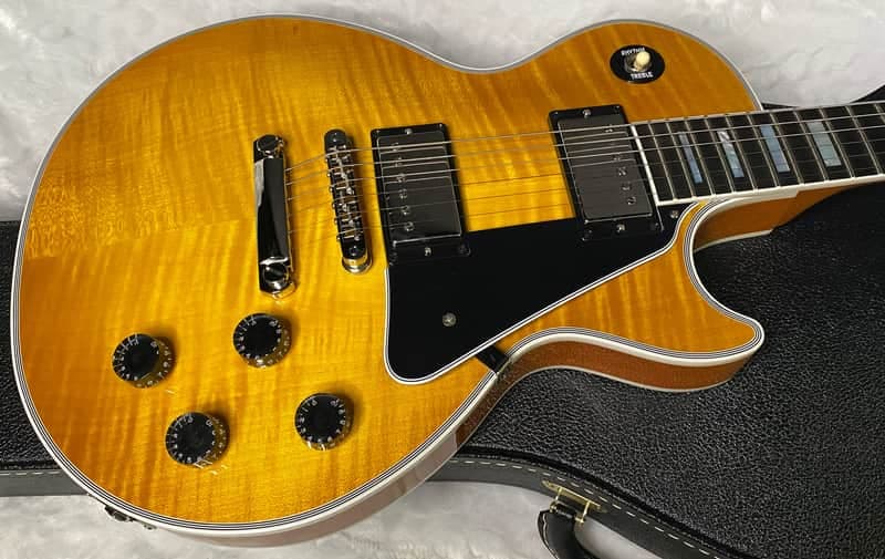NEW! Gibson Dealer Select Custom Shop Les Paul Custom AAA Figured Flame Top - Lemon Burst / Natural Back - Authorized Dealer - 9lbs - G06814
