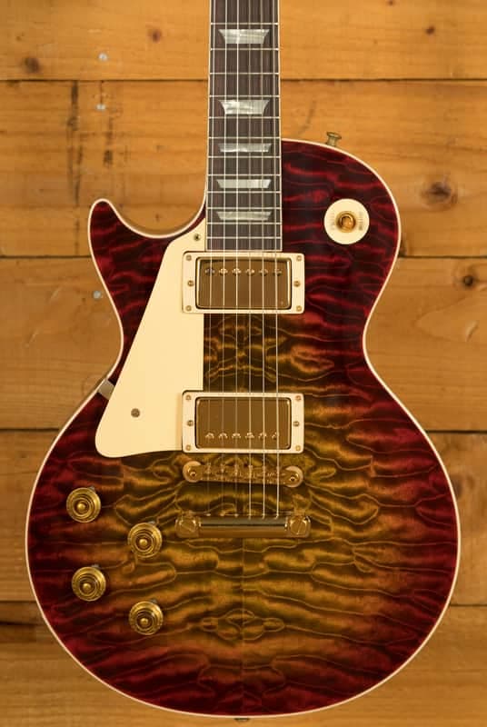 Gibson Custom Murphy Lab '59 Les Paul Standard 7A Quilt Lefty | Dark Bengal Burst - Ultra Light Aged