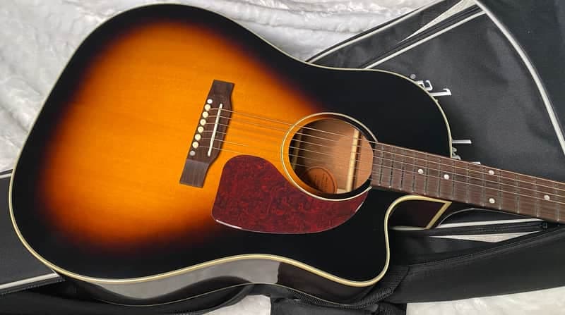 NEW! Epiphone Inspired by Gibson J-45 Standard EC Acoustic-Electric Guitar - Vintage Sunburst - 5.5lbs - Authorized Dealer - G07109