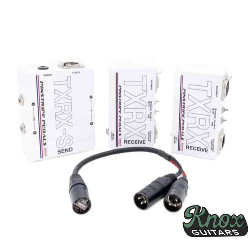 Pinstripe Pedals TXRX-S-TF – (Signal Only) Stereo Analog Guitar Signal Management System via Mic Cables - White
