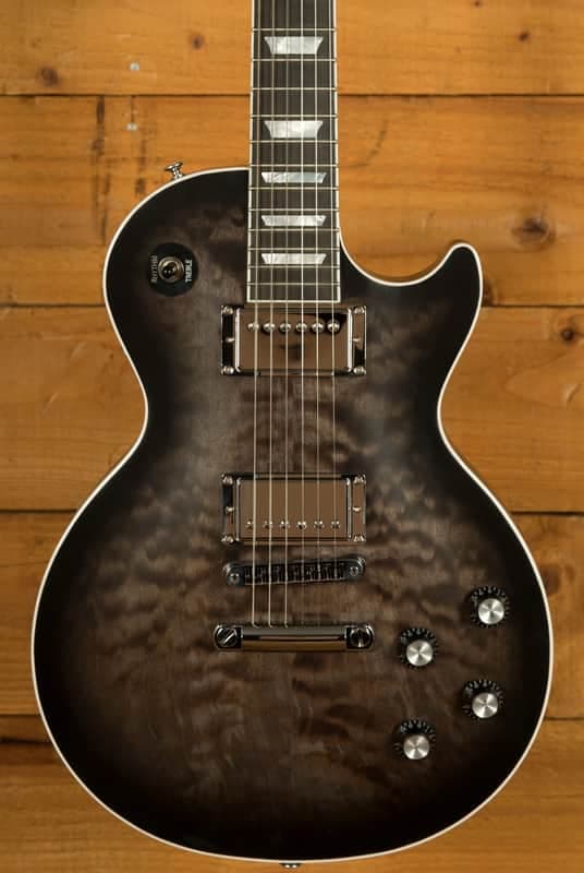 Gibson Mark Morton Les Paul Modern Quilt - Translucent Ebony Burst Satin