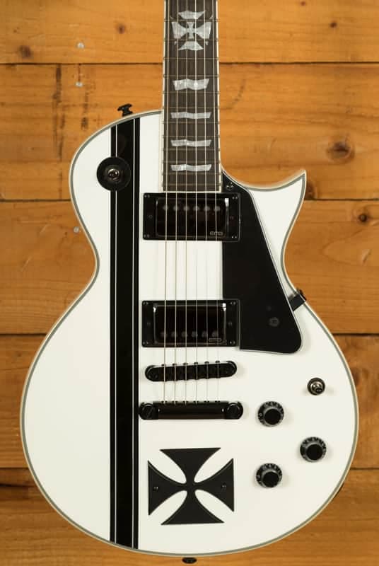ESP LTD James Hetfield Signature Iron Cross - Macassar Ebony - Snow White
