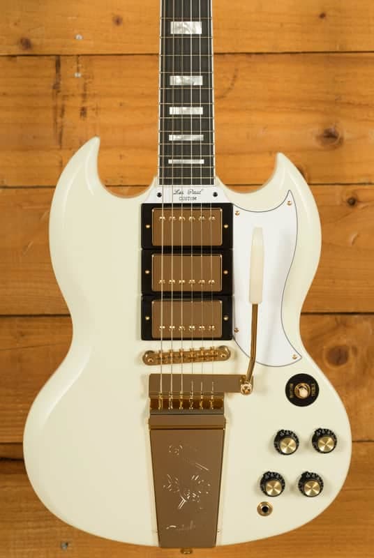 Epiphone Inspired By Gibson Custom 1963 Les Paul SG Custom w/Maestro Vibrola | Classic White