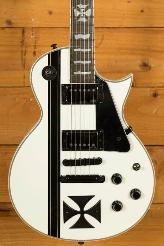 ESP LTD James Hetfield Signature Iron Cross - Macassar Ebony - Snow White