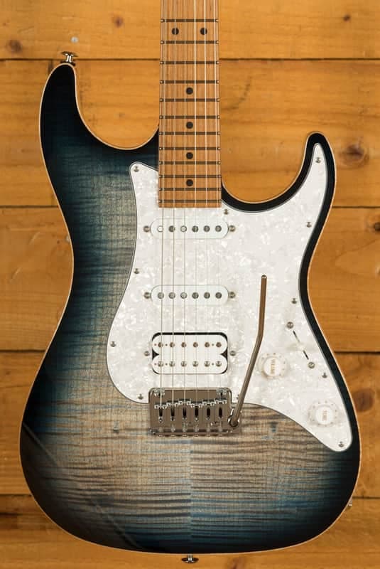Suhr Standard Plus Faded Trans Whale Blue Burst Maple