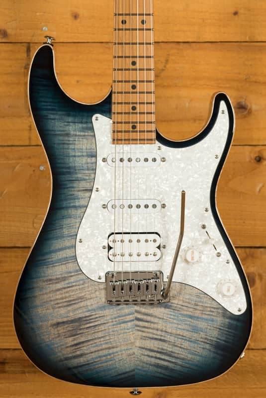 Suhr Standard Plus Faded Trans Whale Blue Burst Maple