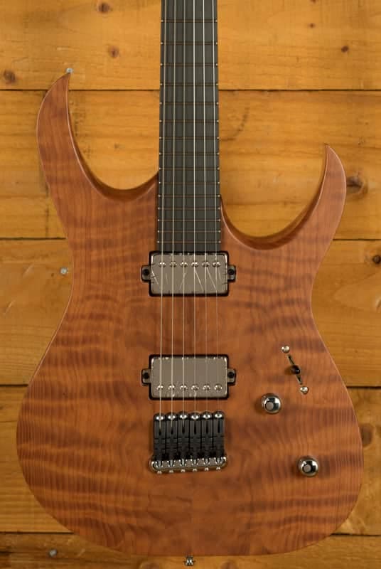 Mayones Duvell Elite 6 - Ebony - Curly Redwood
