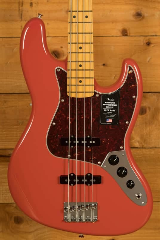 Fender American Professional Classic Jazz Bass - Maple - Faded Dakota Red