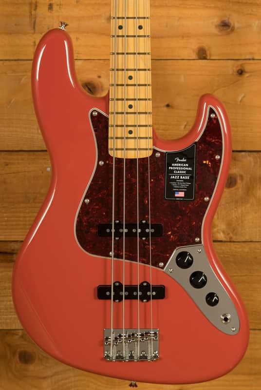 Fender American Professional Classic Jazz Bass - Maple - Faded Dakota Red