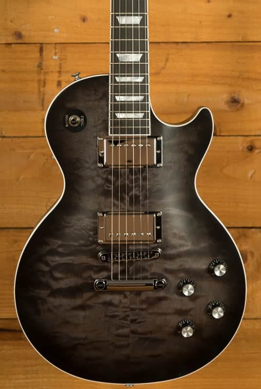 Gibson Mark Morton Les Paul Modern Quilt - Translucent Ebony Burst Satin