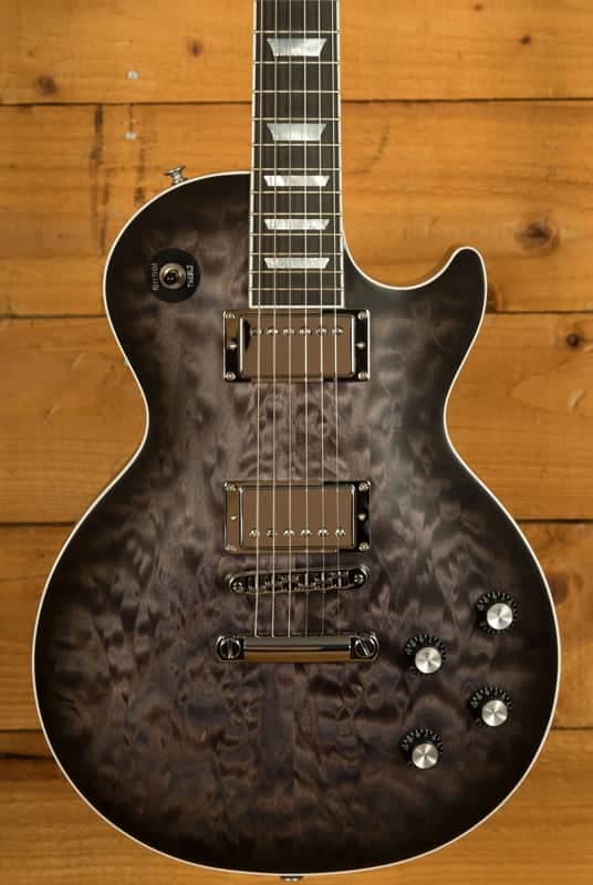 Gibson Mark Morton Les Paul Modern Quilt - Translucent Ebony Burst Satin