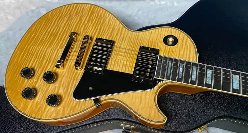 NEW! Gibson Dealer Select Custom Shop Les Paul Custom - Wild AAA Figured Flame Top - Antique Natural - Authorized Dealer - 8.6 lbs - G06813