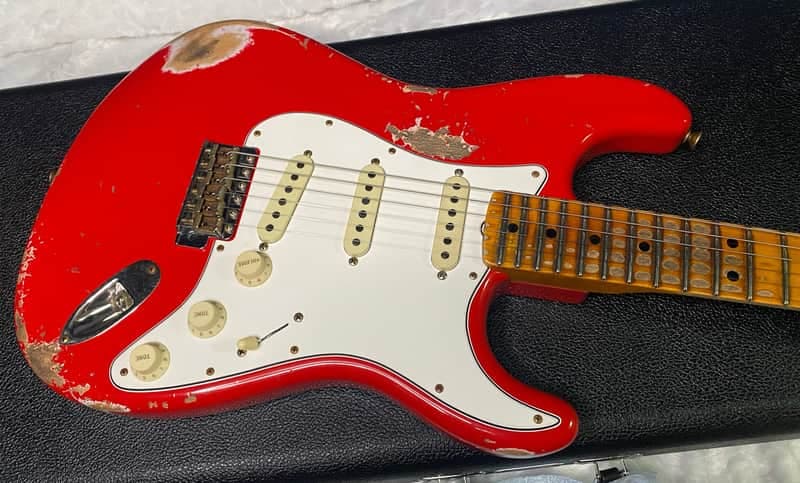 NEW! Fender Custom Shop Special Run '69 Stratocaster Heavy Relic - Handwound P/U's - Aged Hot Rod Red - Reverse Headstock - 8lbs - Authorized Dealer - SUPER RARE! G07477