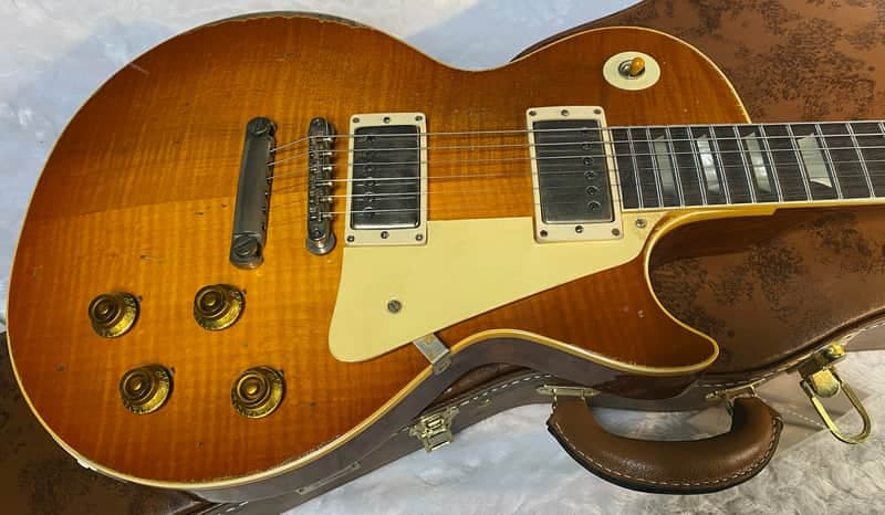 NEW! Gibson Custom 1959 Les Paul Standard Mismatched Top Electric Guitar - Gold Poppy Burst, Heavy Aged - 8.8lbs - G06727