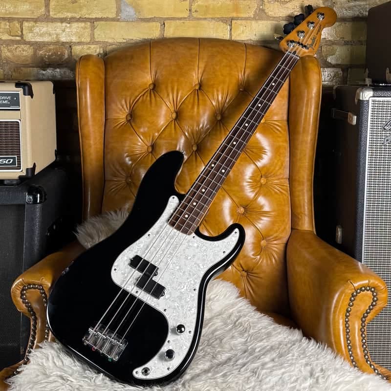 1992 Fender Precision Bass Standard MIM Made In Mexico Black Electric Bass Guitar W/ Hardshell Case & Upgrades!