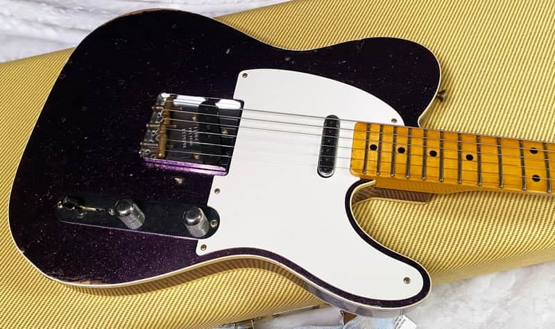 NEW! Fender Custom Shop Limited Edition Tomatillo Telecaster Relic - Aged Magenta Sparkle - 7.5lbs - Authorized Dealer - G07639