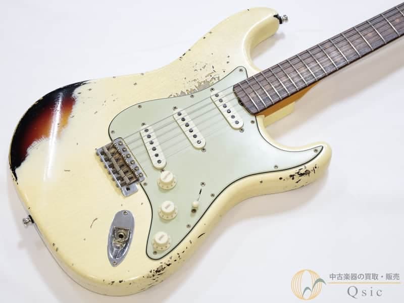 Fender Custom Shop 1961 Stratocaster Heavy Relic Aged Vintage White over 3 Color Sunburst