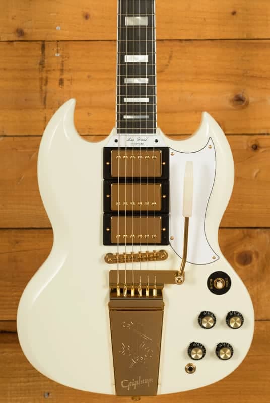 Epiphone Inspired By Gibson Custom 1963 Les Paul SG Custom w/Maestro Vibrola | Classic White