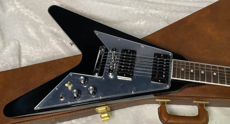 NEW! Gibson '70s Flying V Mirror Electric Guitar Ebony - Limited Edition - Only 7lbs! Authorized Dealer - G06309