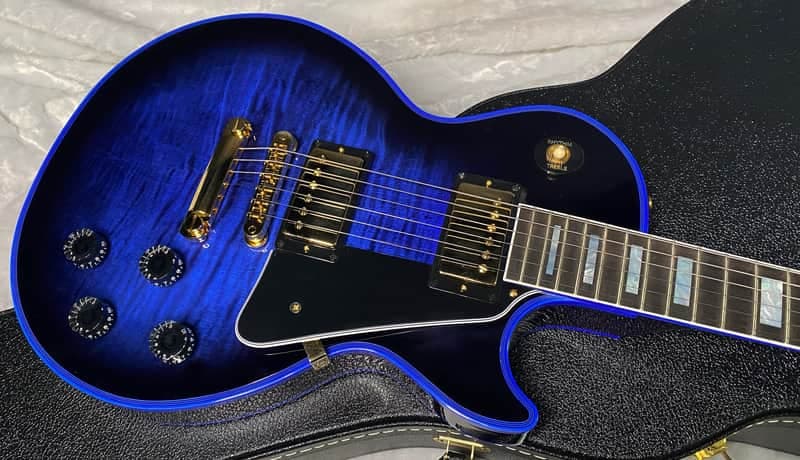 NEW! Gibson Dealer Select Custom Shop Les Paul Custom Blue Widow AAA Figured Flame Top - Authorized Dealer - 10.25lbs - G07682