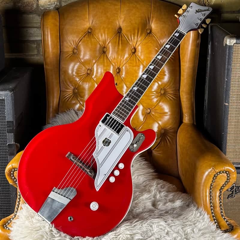 1962 National Val-Pro Newport 81 Res-O-Glass Scarlet Red Vintage Valco 82 Made In USA Electric Guitar!