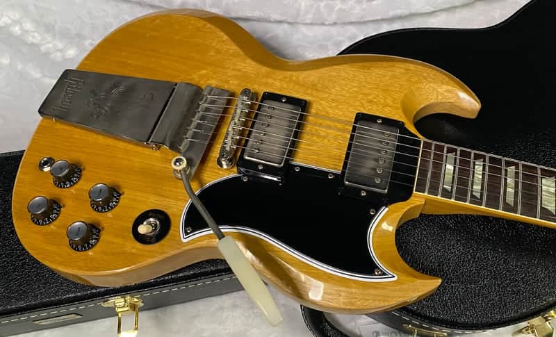 NEW! Gibson Custom Shop Limited Edition 1964 SG Standard Korina Reissue VOS Antique Natural w/Maestro Vibrola - 2026 Custom Collection - Authorized Dealer - In-Stock! 8.1lbs - G07604