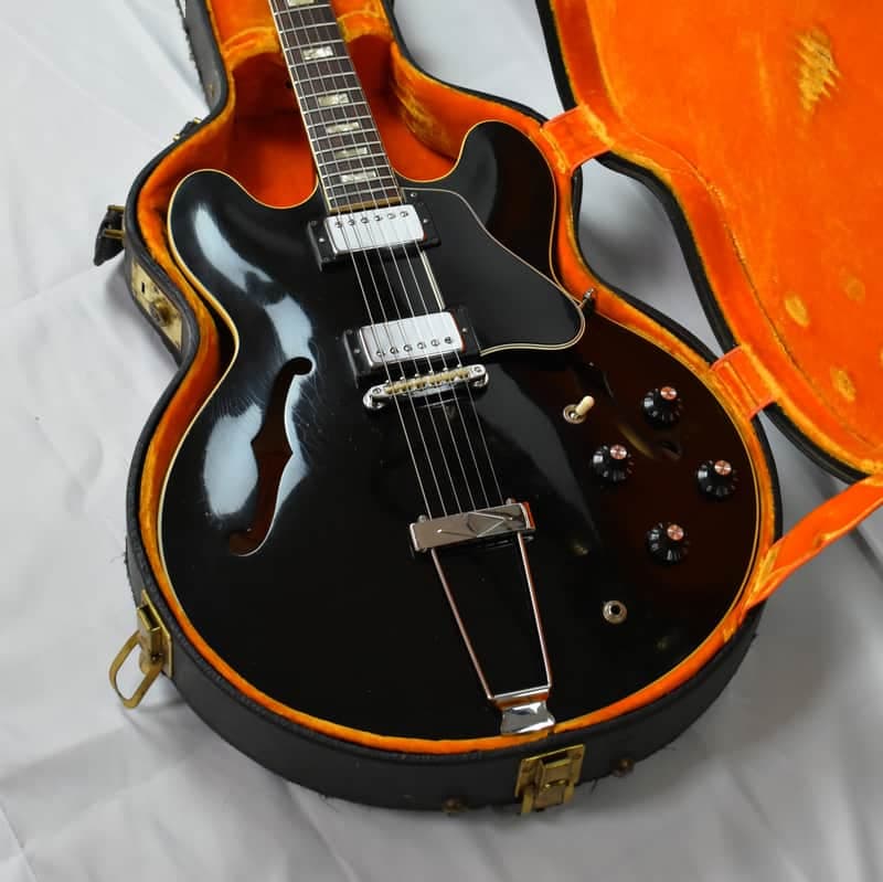 RARE! 1968 Gibson ES-335TD Custom Colour Factory Black w/OHSC & Paperwork