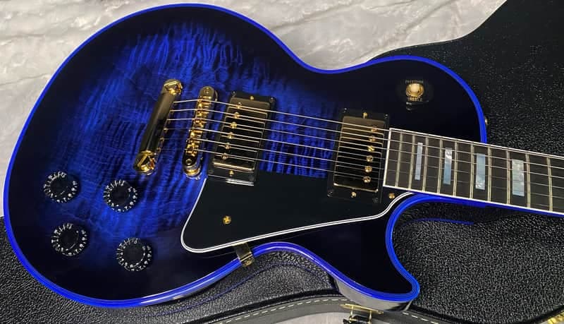 NEW! Gibson Dealer Select Custom Shop Les Paul Custom Blue Widow AAA Figured Flame Top - Authorized Dealer - 9.7 lbs - G07454